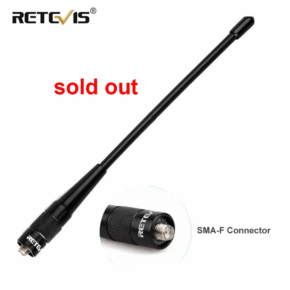 Retevis-antena de walkie-talkie RHD-701, accesorio de radio VHF UHF 2dBi Para Kenwood Baofeng UV 5R, Quansheng UV K5 K6 HYT, SMA-F