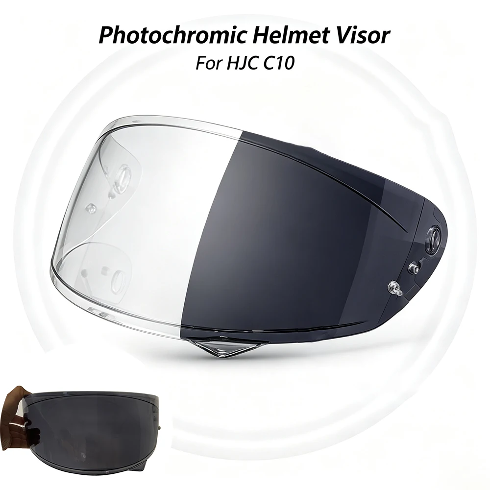 For HJC C10 Helmet Photochromic Visor Face Motorcycle Helmet Shield Lens
