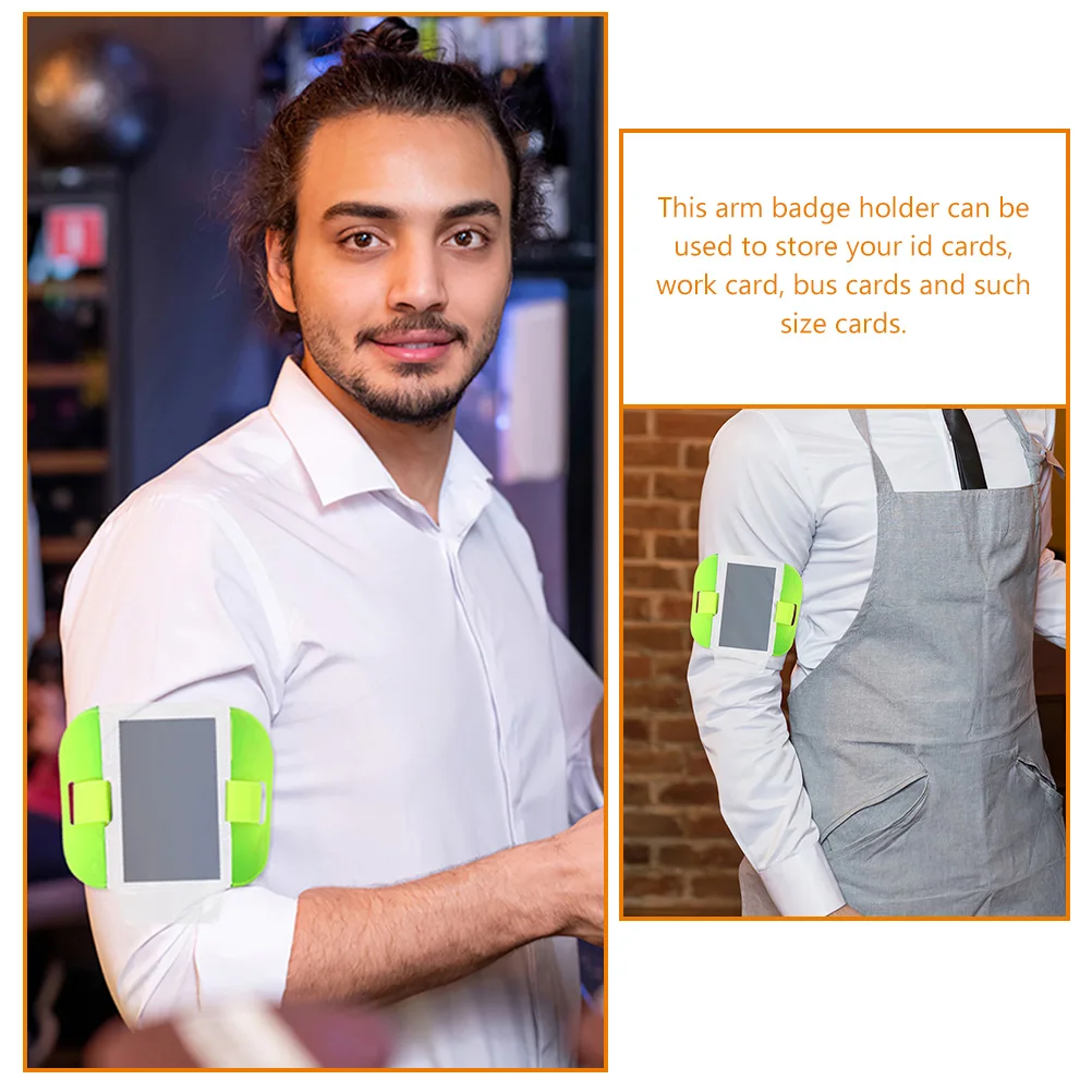 

3pcs ID Card Armband Holder Adjustable PVC Nylon Badge Sleeve Security Work Bus Card Holders Reusable Portable Gloss Fade
