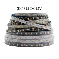 60 diod/m SK6812 inteligentne taśmy Led 4w1 RGBW/RGBWW indywidualne adresowalne światło led RGBIC podobne WS2812 lampa oświetleniowa DC12V