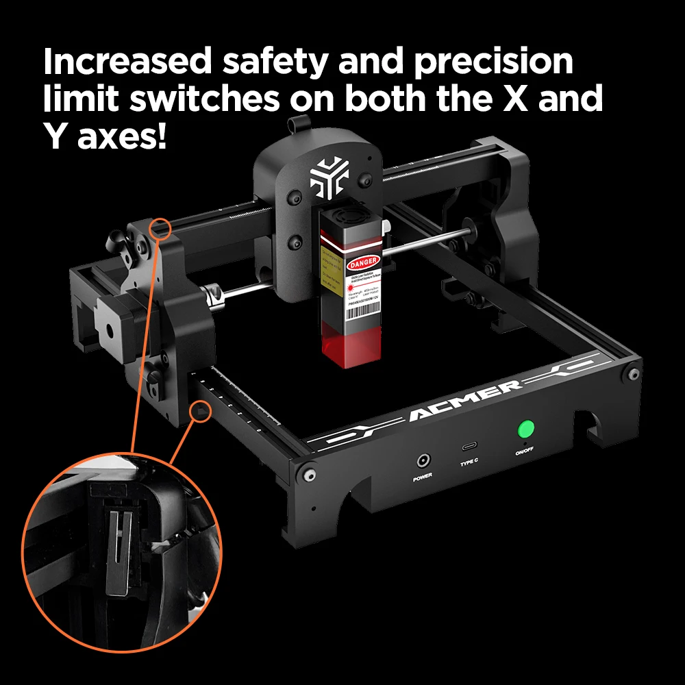 ACMER S1 przenośny grawer laserowy Mini maszyna 445 ± 5nm niebieskie światło grawerowanie laserowe maszyna do cięcia drewna/plastik/skóra/papier