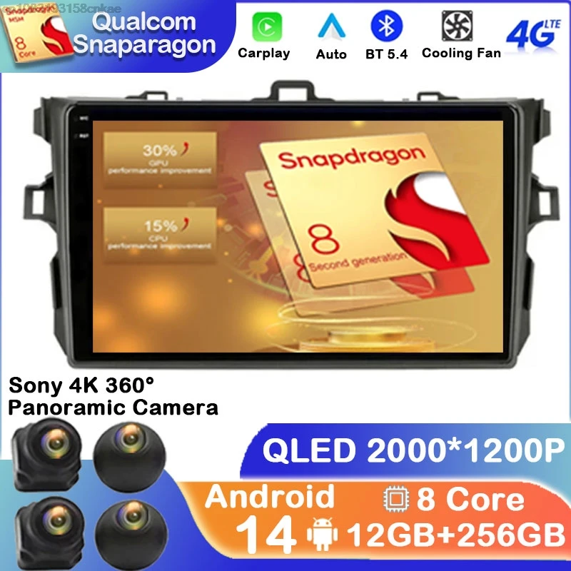 

Android 14 Car Radio For Toyota Corolla E140 / 150 Auris 2004-2013 Navigation BT Head Unit 4G LTE Stereo Multimedia GPS DSP