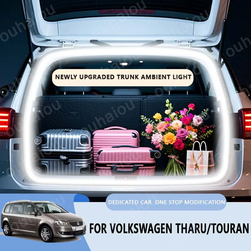 For Volkswagen Tharu/Touran trunk light modification light Atmosphere lights White warm white Rear Trunk LED Light Bar