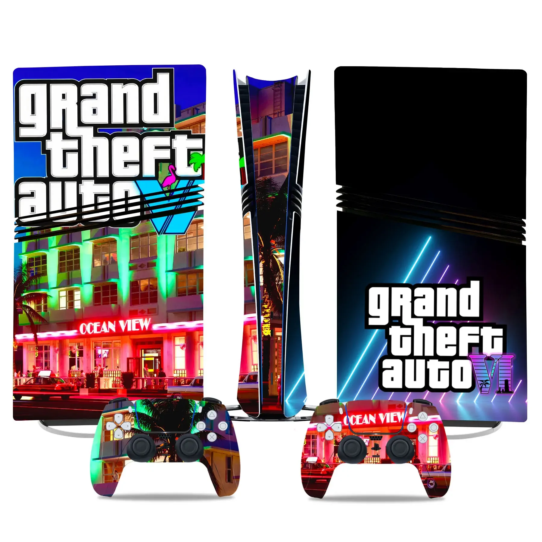 Grand Theft Auto VI GTA 6 PS5 Pro Digital Skin Sticker Protector Decal Cover for Console Controller PS5 Pro Skin Sticker Vinyl