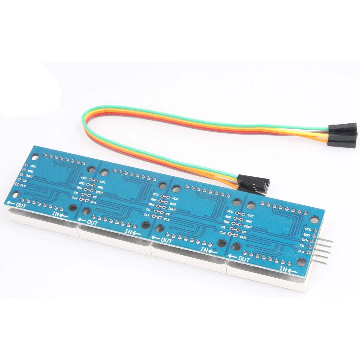 1pcs MAX7219 Dot Matrix Module 32x8 4 in 1 LED Display Modules Drive with 5Pin Wires for Arduino Raspberry Pi Red