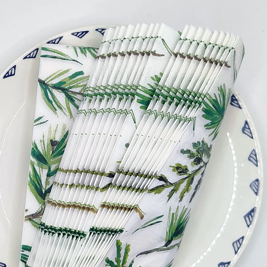 Tovaglioli geometrici con aghi di pino 33x33 cm a 2 strati - Decorazione naturale per bicchiere da vino, composizioni floreali e artigianato fai-da-te, 10/20 pezzi