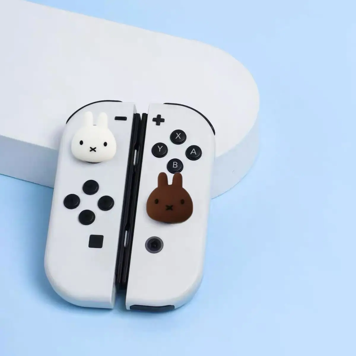 Kawaii Miffy Joystick Cap Protector for Switch NS Joycon Silicone Thumb Pad Soft Durable Cute Anime Anti Slip Lightweight