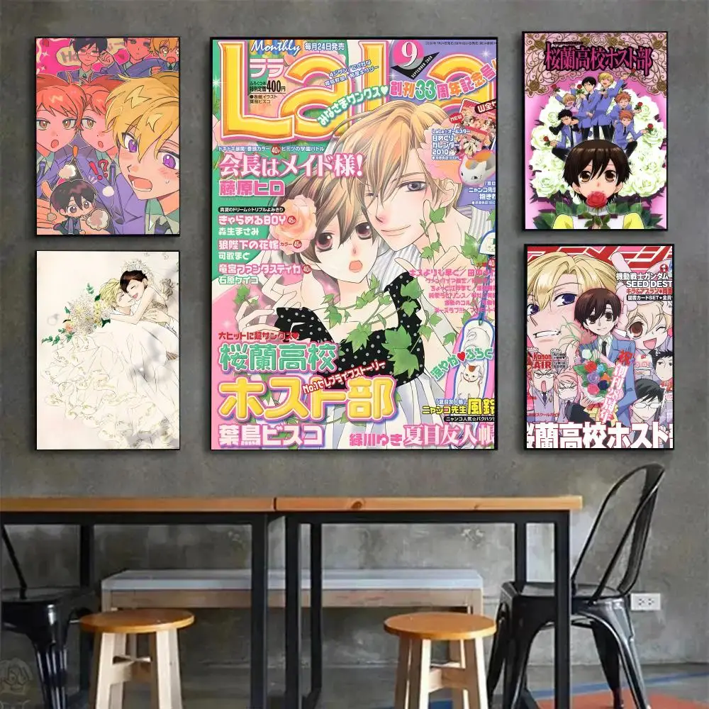 school shoujo anime O-Ouran High School Host Club Poster Painting Wall Art Mural for Living Room Home Decor and Gifts