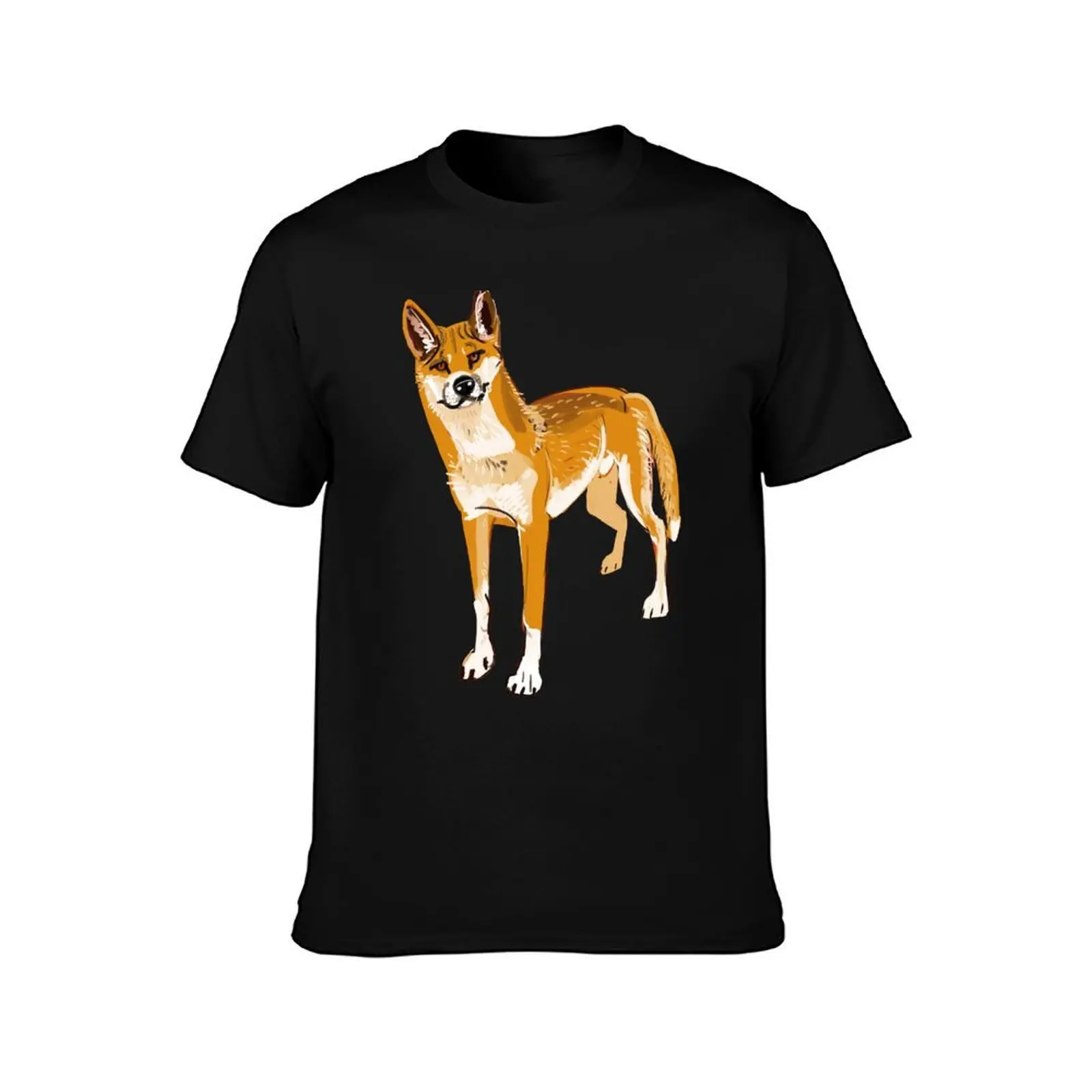 Ginger desert dingo T-Shirt, Summer Casual Cotton Tee, Oversized Streetwear Tops, Vintage Graphic Print, Loose Fit Short Sleeve