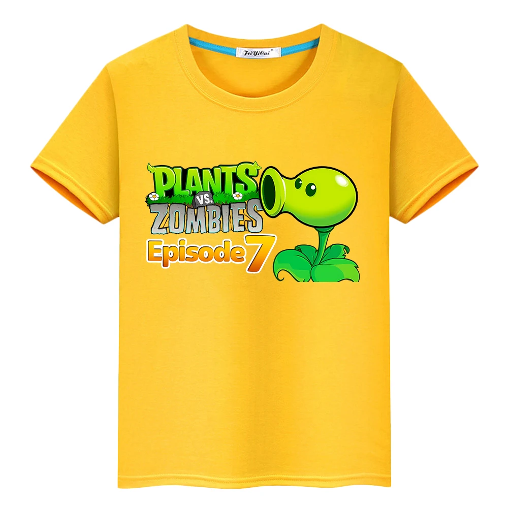 تي شيرت للأطفال الأولاد 10 سنوات 100% نباتات مطبوعة قطنية ضد الزومبي ملابس أنيمي كاواي قصيرة فخر تي شيرت y2k قطعة واحدة ملابس الفتيات