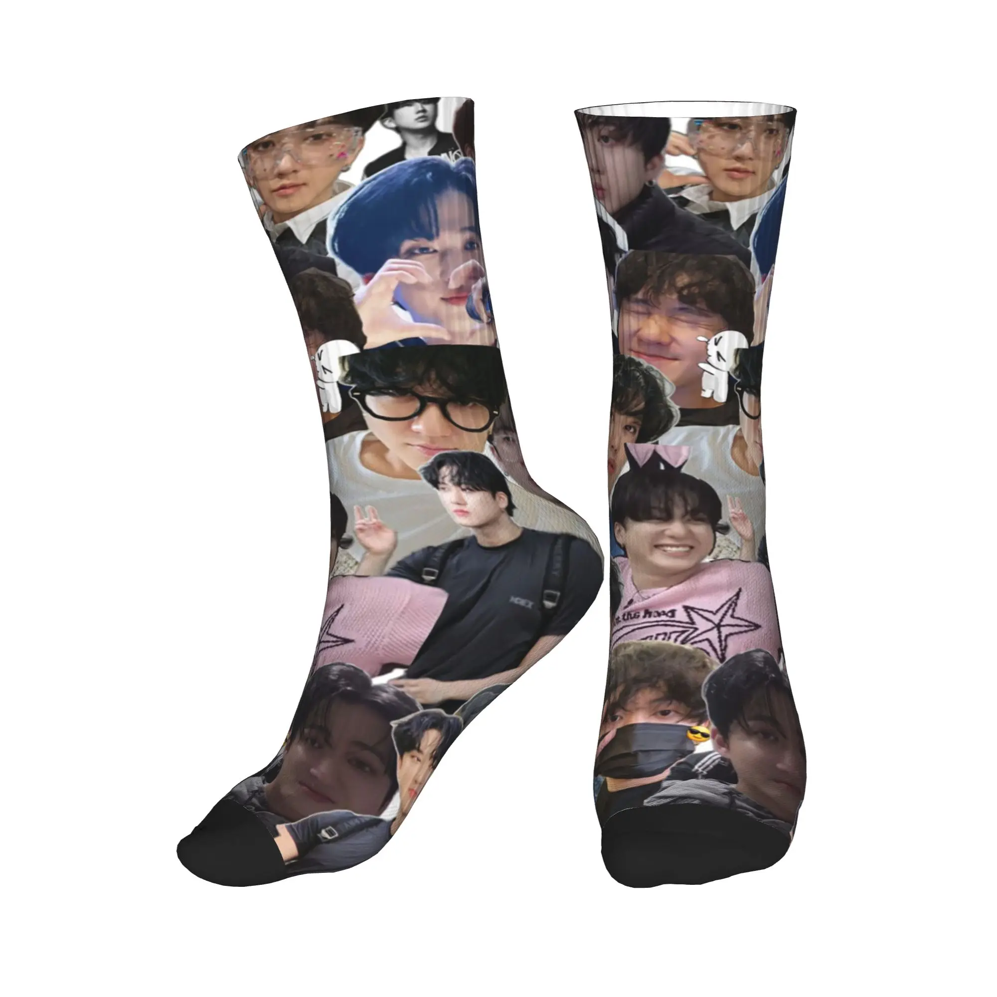 All Seasons New Seo Changbin Sport Middle Tube Socks Sweat Absorbing Crew Socks Casual Stockings for Men Women