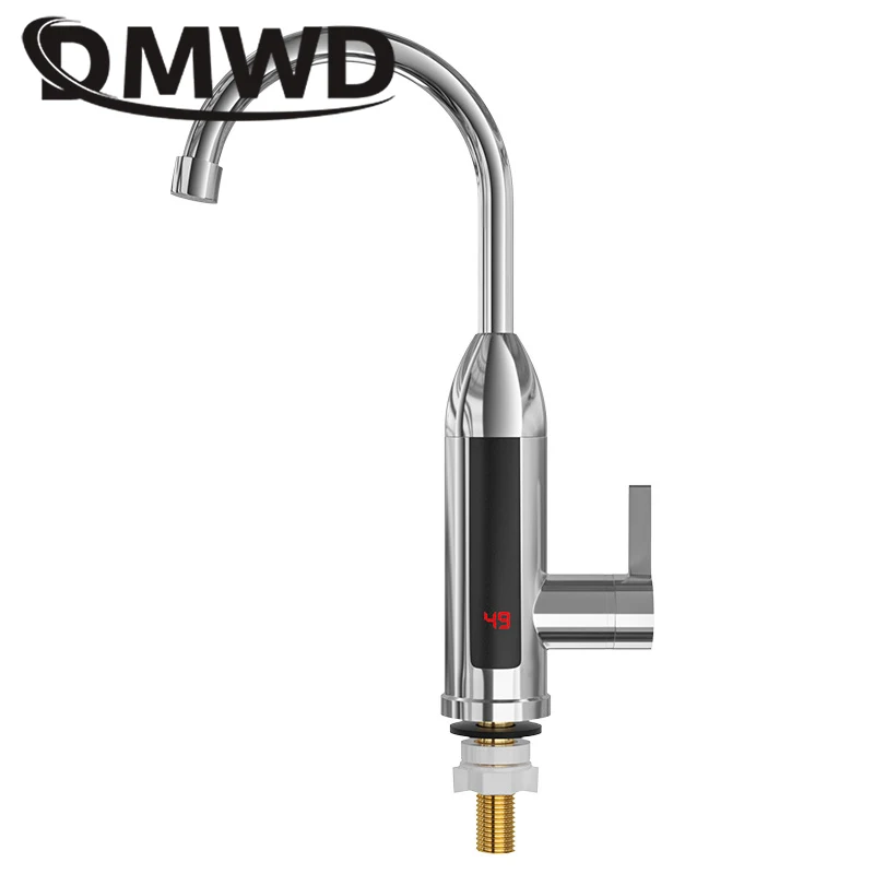 DMWD Electric Kitchen Instant Heating Faucet Heater Hot Cold Dual-use Tankless Water Quickly Heating Tap Shower With LED Display