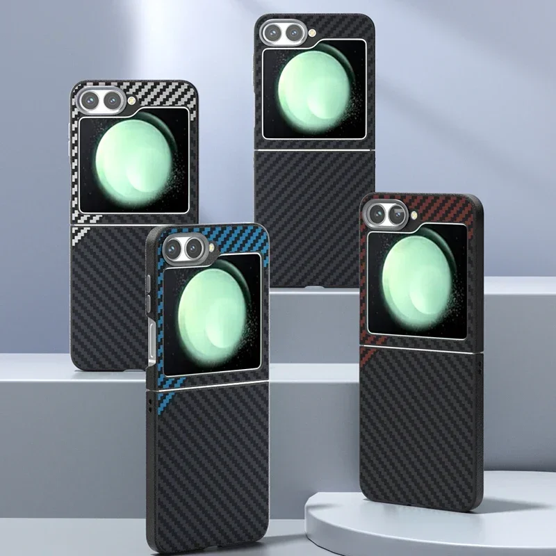 NEW Magsafe Phone Case for Samsung Galaxy Z Flip 7 6 5 Case Slim Magnetic Wireless Charger Foldable Carbon Fiber Protector Cover