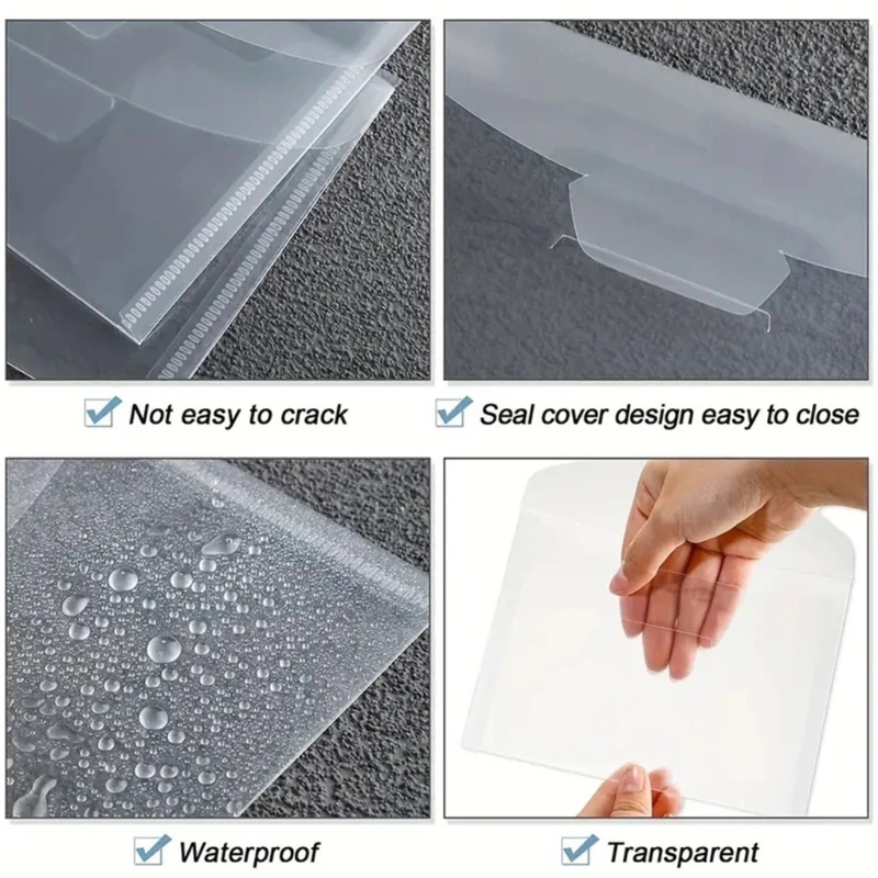 50 шт. прозрачная сумка для хранения штампов, пластиковые конверты, карманы для хранения карточек