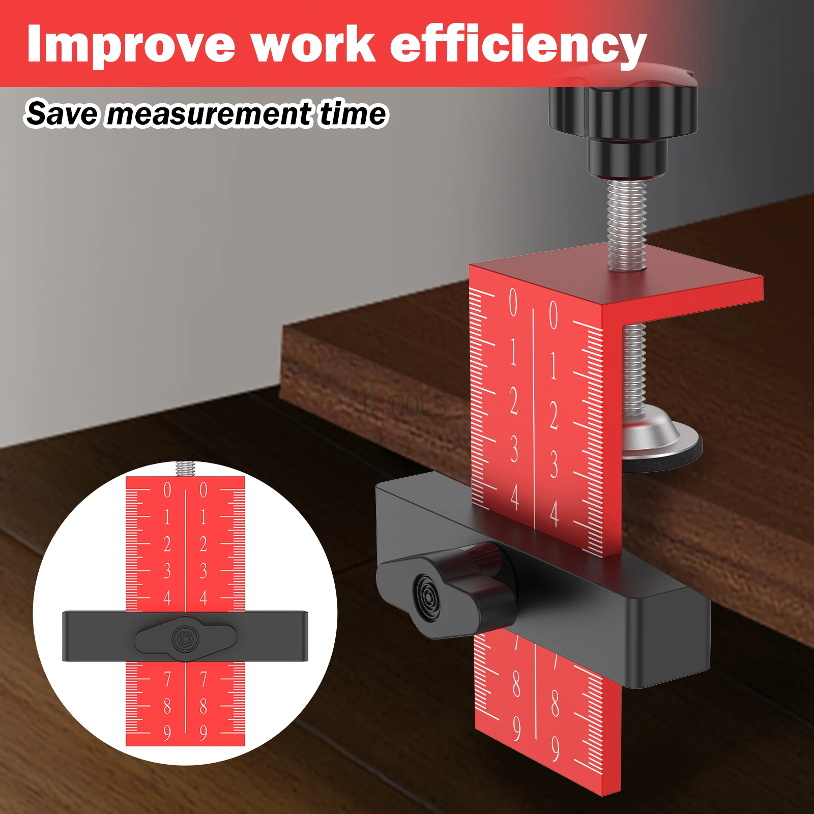 Adjustable Cabinet Door Height Leveling Tool for AluminiumAlloy Precise Installation Supports 0-90mm Height and Clamping 10-40mm