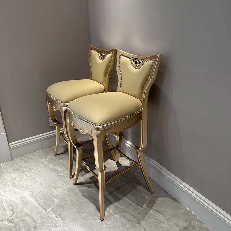 Light luxury solid wood villa bungalow high-end wine bar chair