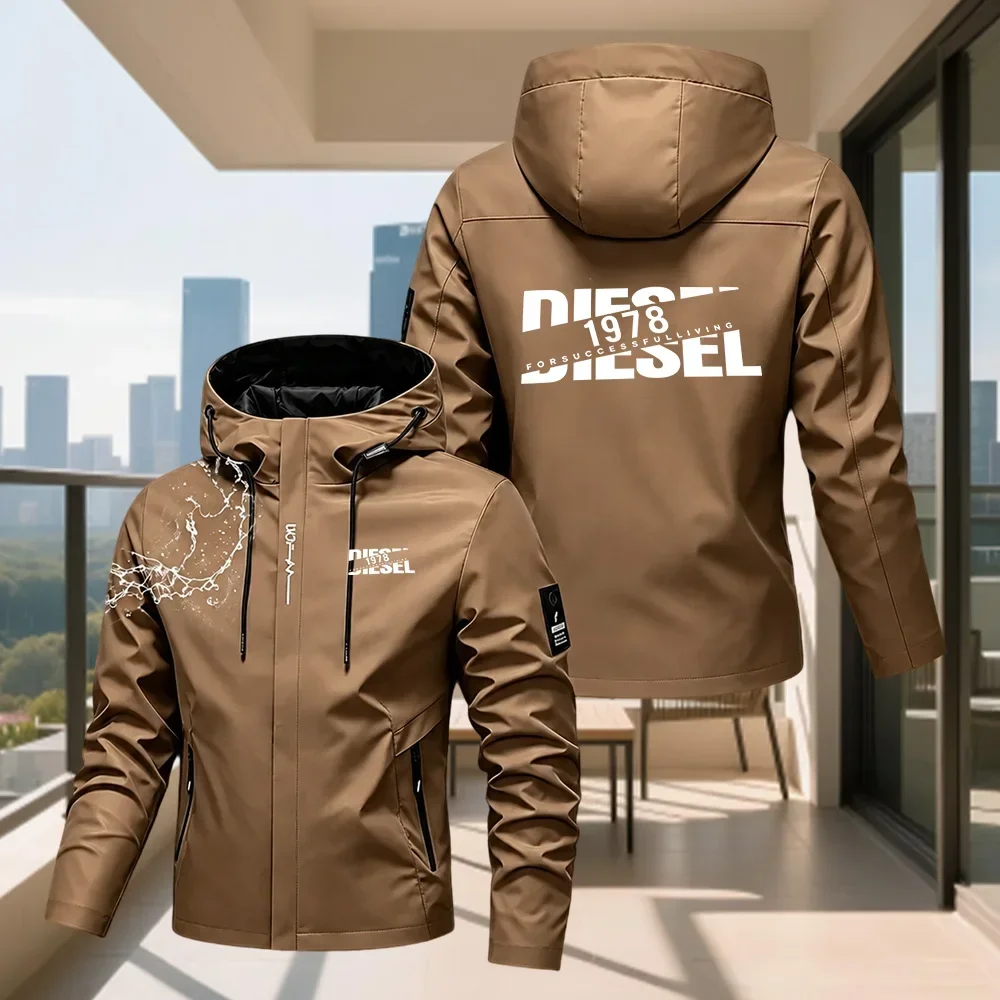 New Men's Waterproof Rain Jacket Lightweight Outer Hooded Outdoor Raincoat Hiking Windproof Jacket Climbing Outdoor Jackets