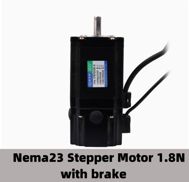 57BYG250C Nema23 Stepper Motor 3D Printer CNC Milling Engraving Machine 1.8N 76mm Single Output Shaft 6.35/8mm 4-lead with brake