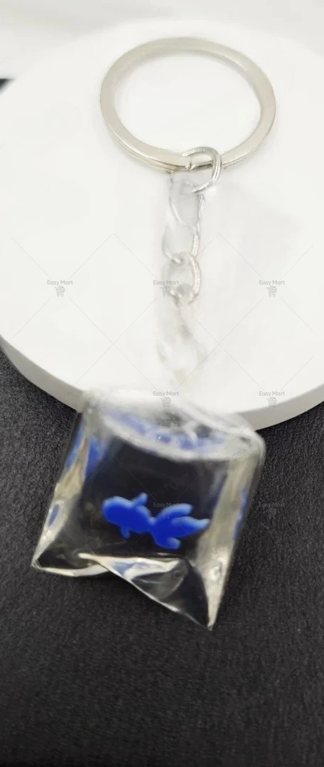 Popular creative transparent candy goldfish keychain personalized resin carp keychain