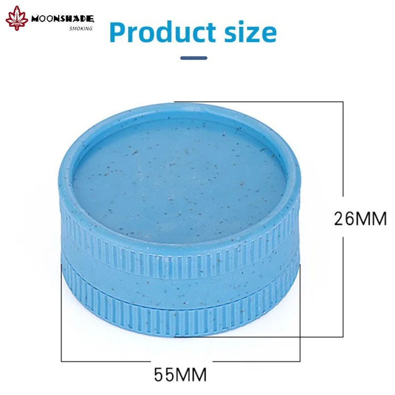 MOONSHADE Degradable Plastic Tobacco Grinder Articles 2-Layers Manual Grass Dry Herb Crusher Shredder for Smoking Accessories