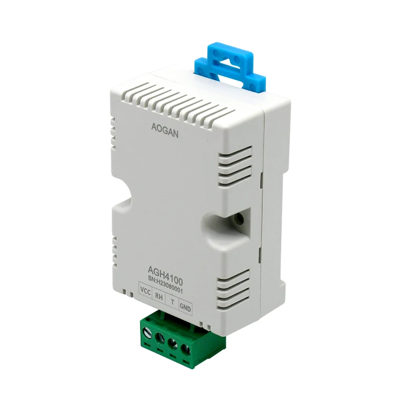 AOGAN DIN-Rail Temperature and Humidity Transmitter RS485/Analog Signal Temperature and Humidity Meter AGH4 Series
