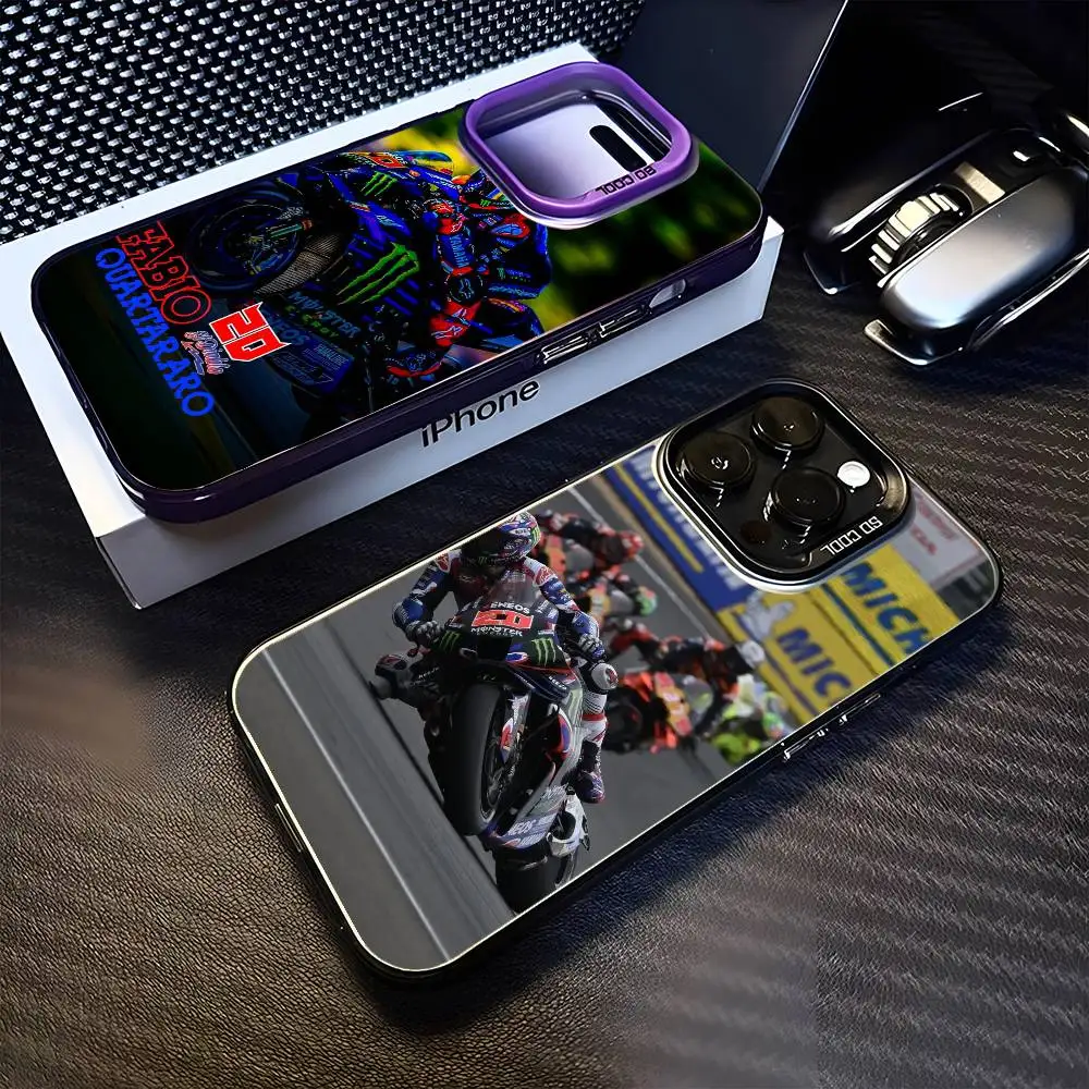 

Fabio Quartararo Moto NO Phone Case For iPhone 16,15,14,13,12,11,Mini,Pro,MAX Purple Matte Shockproof Cover