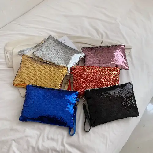 Fashion Women's Sequined Bling Handbag And Purse Small Wedding Party Evening Bag Lady Wristlet Clutch Bag Female Envelope Bag - Image 6