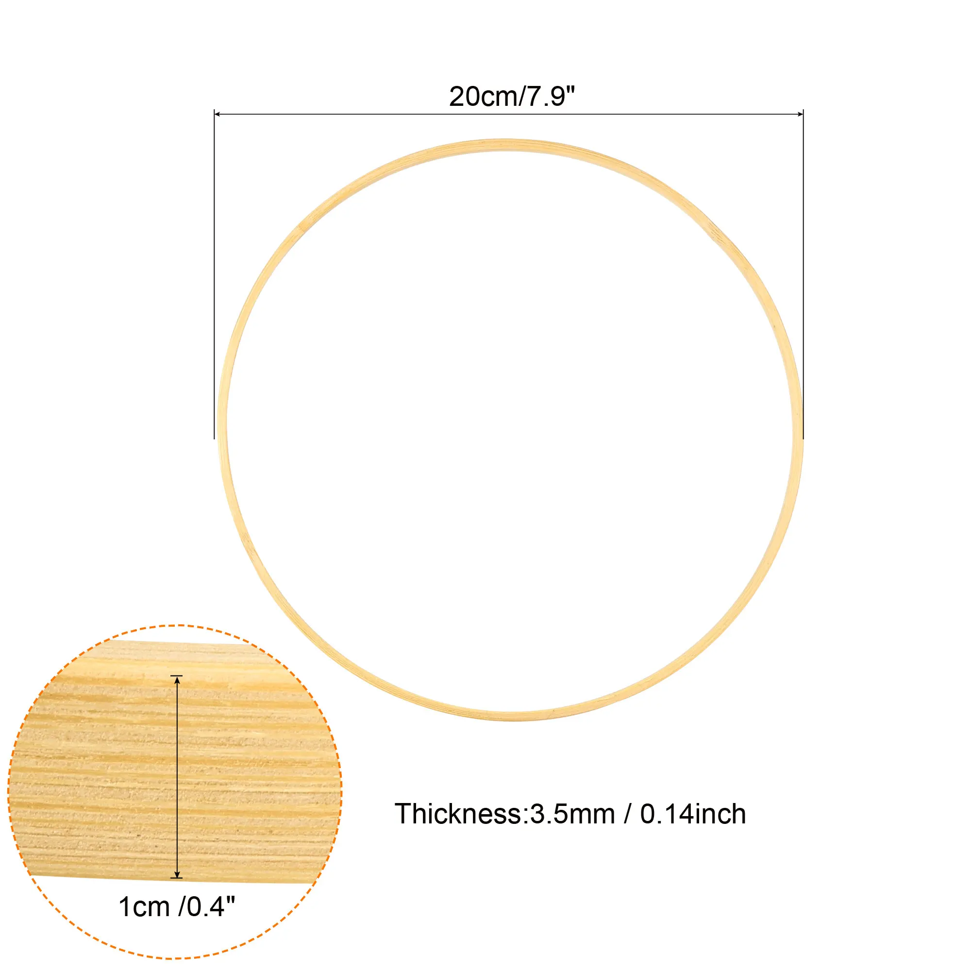 6/8/12pcs Wooden Bamboo Floral HoopCraft Rings for DIY Wedding Wreath Decor Dream Catcher and Hanging Crafts