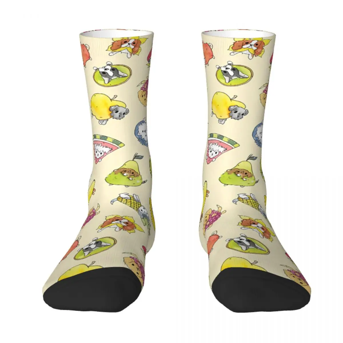 Fruity Pups Fruit Banana Unisex Winter Socks Outdoor Happy Socks street style Crazy Sock