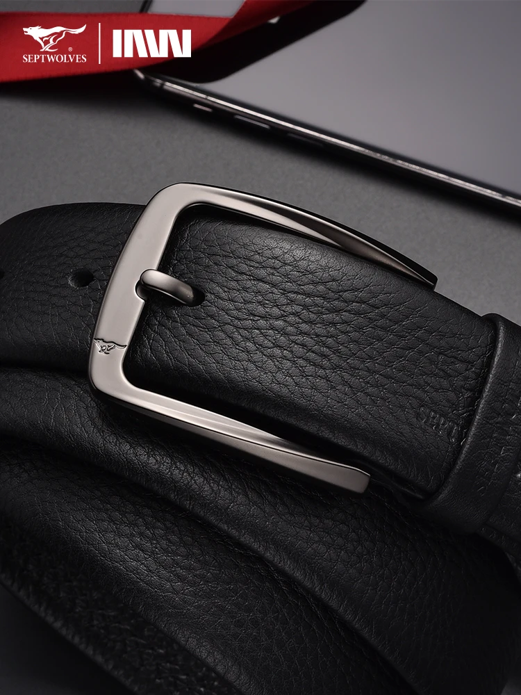 septwolves-men's-belt-genuine-cowhide-top-layer-casual-belt-bule-busin-leisure-pants-belt-gift-box-new-2024