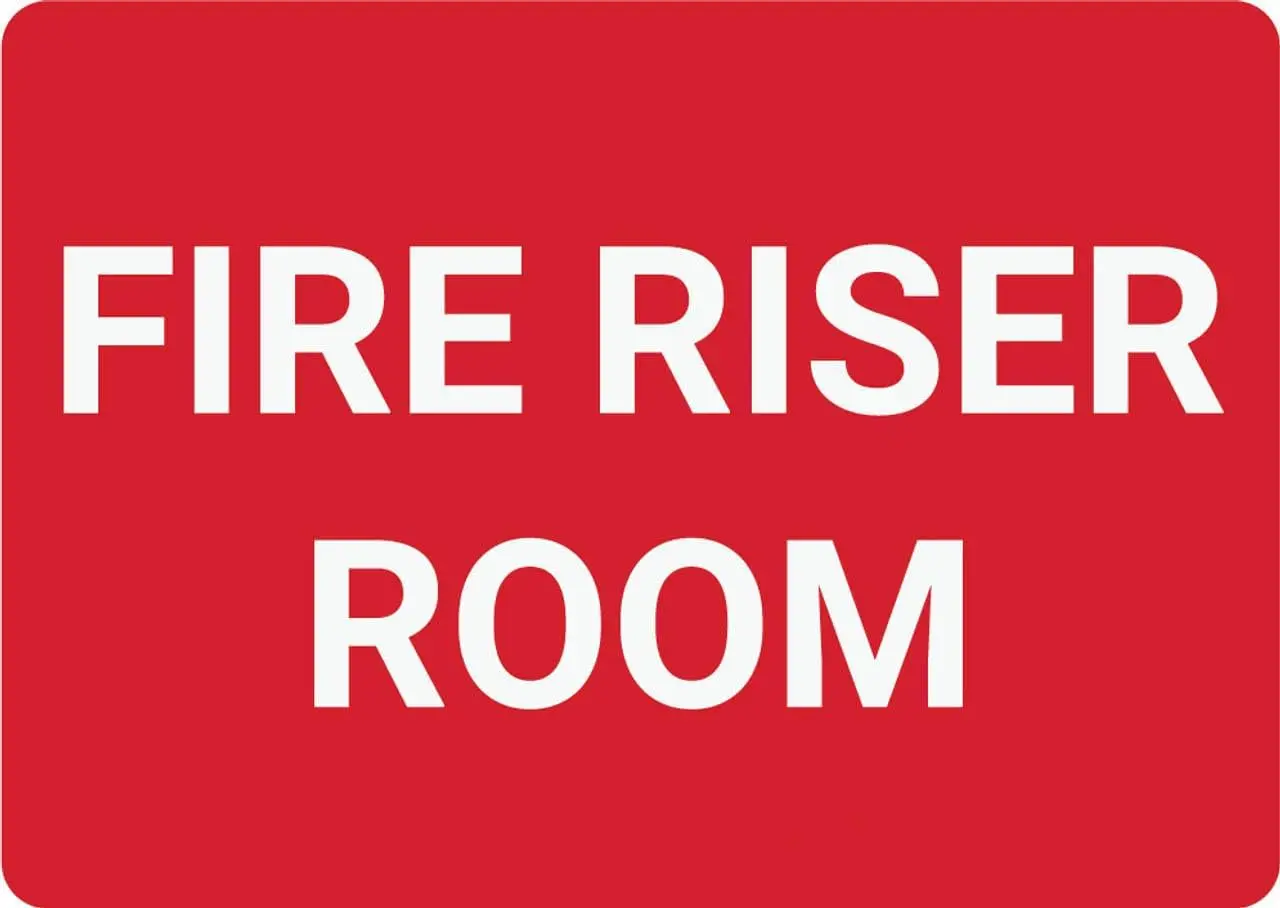 1p,Fire Riser Room Landscape - Wall Sign Facility Signs Warning Caution Metal Tin Sign,  in
