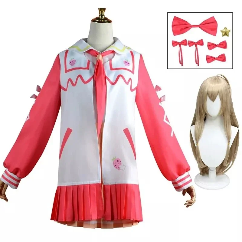 Virtual Idol Girl Group A-SOUL Jiaran Cosplay-Spiel, zweidimensionale Leistung, Lolita, rosa Schuluniform