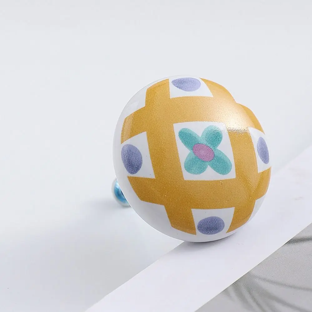 Maçanetas de cerâmica com parafuso para quarto, maçanetas de gaveta, gaveta, redondo, armário, animal, flores, roupeiro puxa