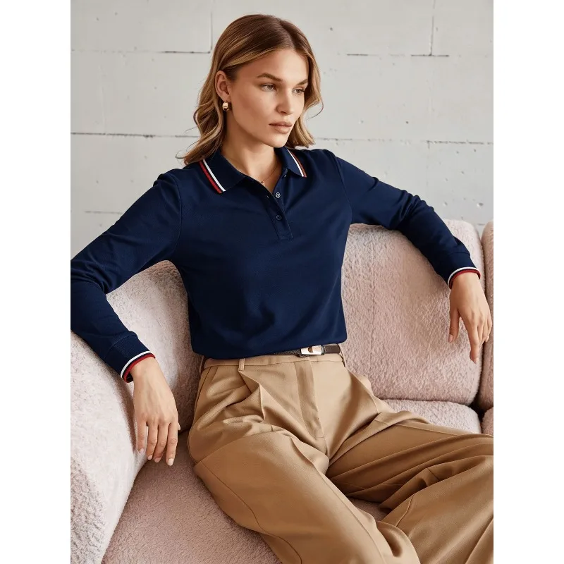 Viral Popular Women Solid Short Sleeve Polo Shirt Relaxed Fit Skin-friendly Preppy Style Daily Weekend Casual Top New Arrival