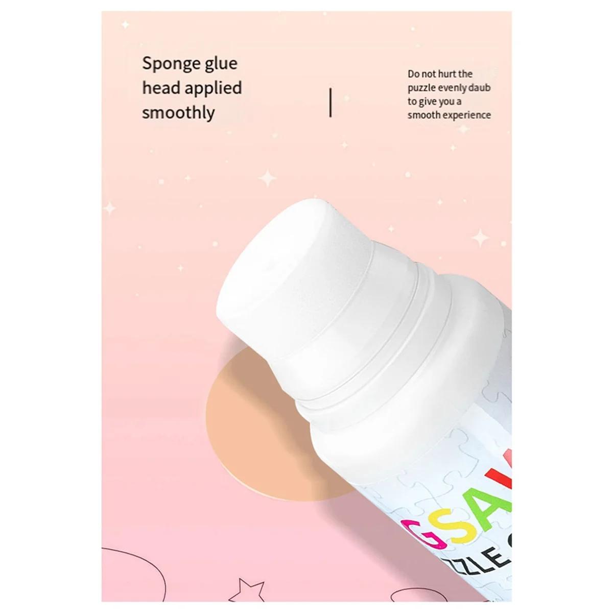 Cola para quebra-cabeça ABZV, cola para quebra-cabeça de 60ML com cabeça de esponja, selador de quebra-cabeça não tóxico e de secagem rápida