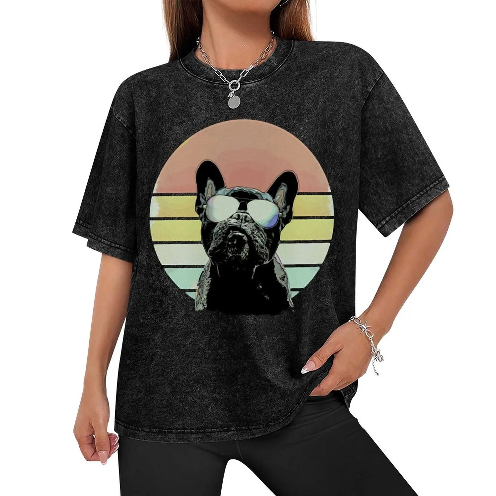 French bulldog lovers, 80s style vintage T-Shirt luxury t-shirt summer 2025 for a boy Man t-shirt Short sleeve tee men