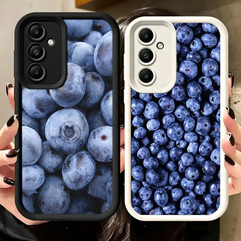 Green Cherry Fruit Cherry Blueberry Strawberry Cute Phone Case For Samsung A17 A27 A57 A16 A26 A36 A56 A15 A25 A35 A55 A05S A06