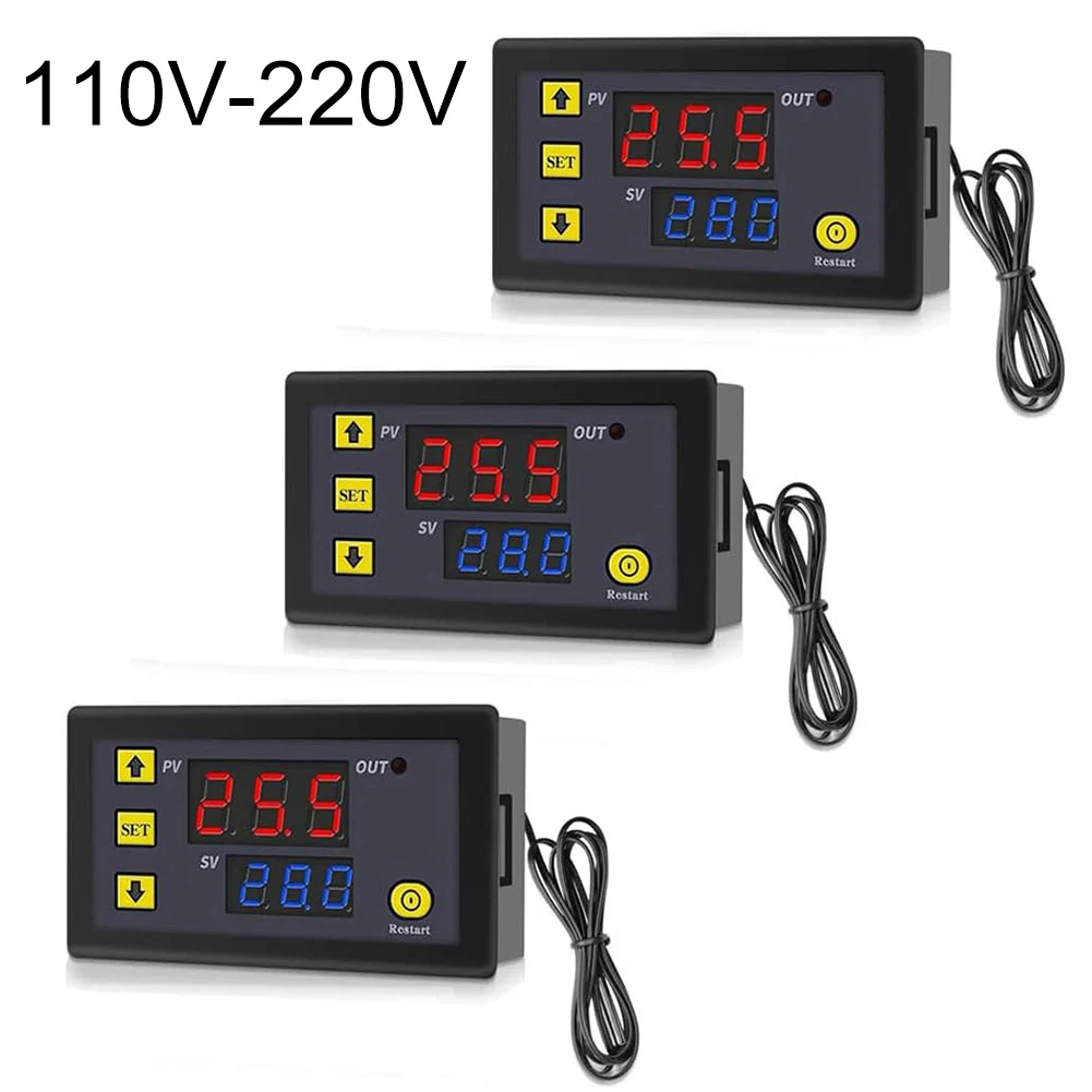 3PCS W3230 Digital Temperature Controllers Digital Thermostat Temperature Switches 12V 24V 110V~220V LCD Digital Thermostat