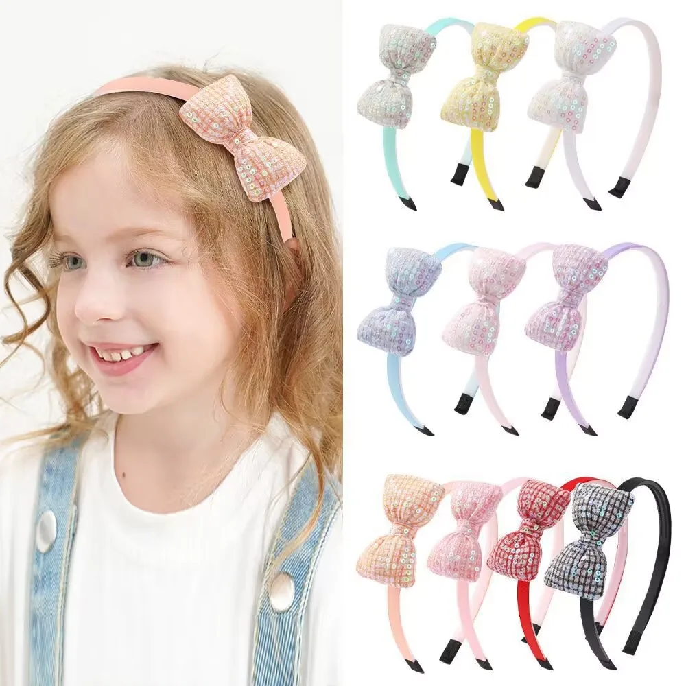 

New Puffy Bow Hairband Baby Girls Sequin Bow Hair Hoops Baby Girls Bowknot Hair Hoop Kids Headbands Party Gifts Hair Accessories