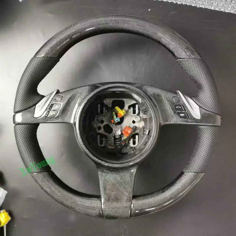 For Porsche Cayenne Panamera 911 997 718 987 981 100% Carbon Fiber/Piano Black Car Steering Wheel