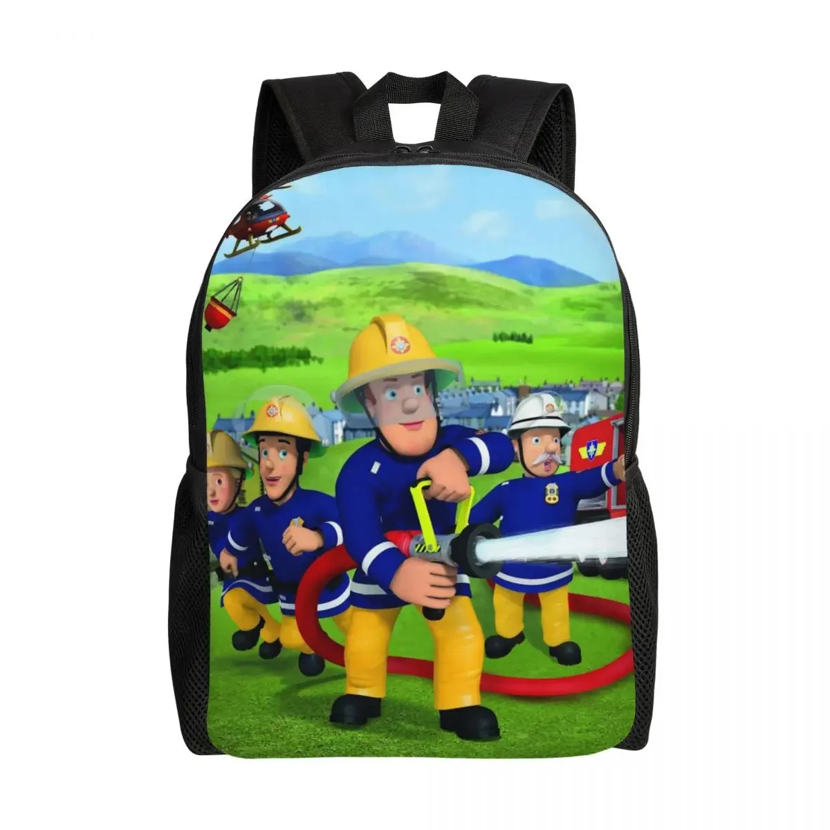 

Персонализированные рюкзаки Fireman Sam для женщин и мужчин, водонепроницаемая школьная сумка для колледжа, сумки для книг с принтом