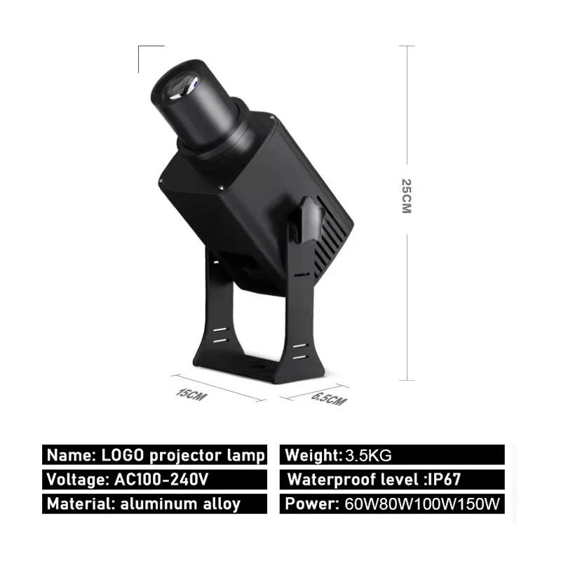 Full Color 100W HD IP67 Waterproof Led Projector logo Light Outdoor Custom Made logo Lenses Outdoor Gobo Lights