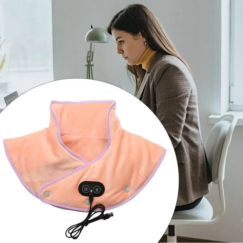 Almofada de aquecimento para pescoço e ombros envoltório aquecido com massageador e 3 configurações de calor almofada de aquecimento rápido para mulheres homens automático