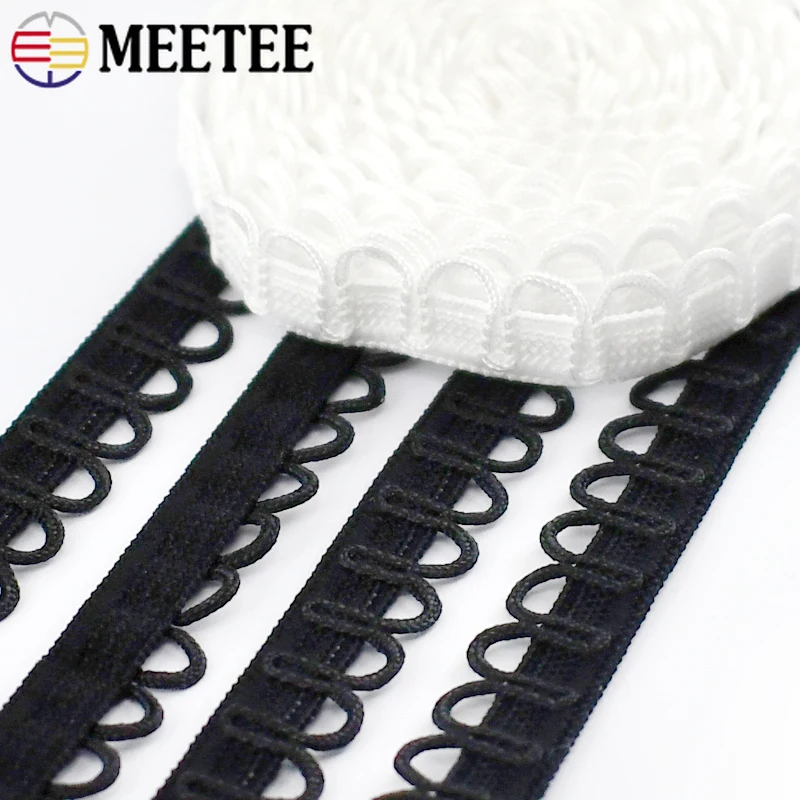 

2/5/10M Meetee Sewing Elastic Band U-shape Loop Trim Nylon Rubber Bands Collar Buttons Dress Lace Strap Ribbon DIY Accessories