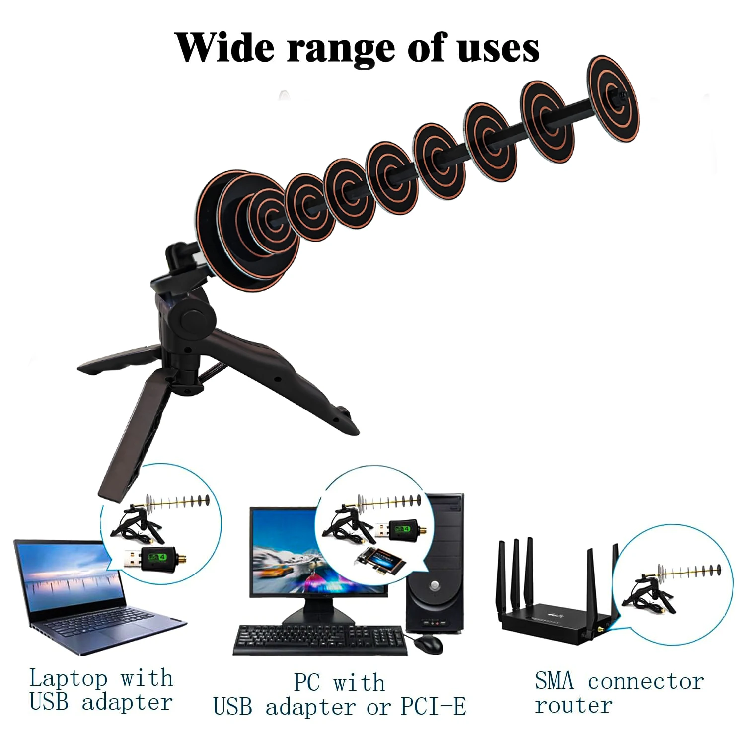 2.4G Long Range 30Dbi WIFI Signal Antenna Transmit Yagi Directional Receive Coverage Booster Computer 6E Wireless Network
