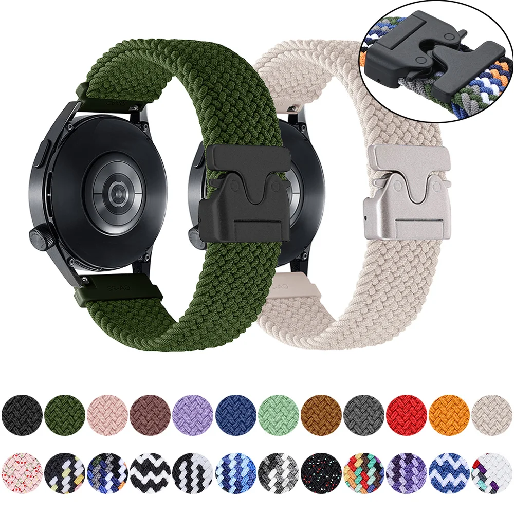 20mm 22mm Nylon Watch Strap for Samsung Watch 7 6 5 HUAWEI Watch Garmin Active5 Forerunner 265 965  Parachute Buckle