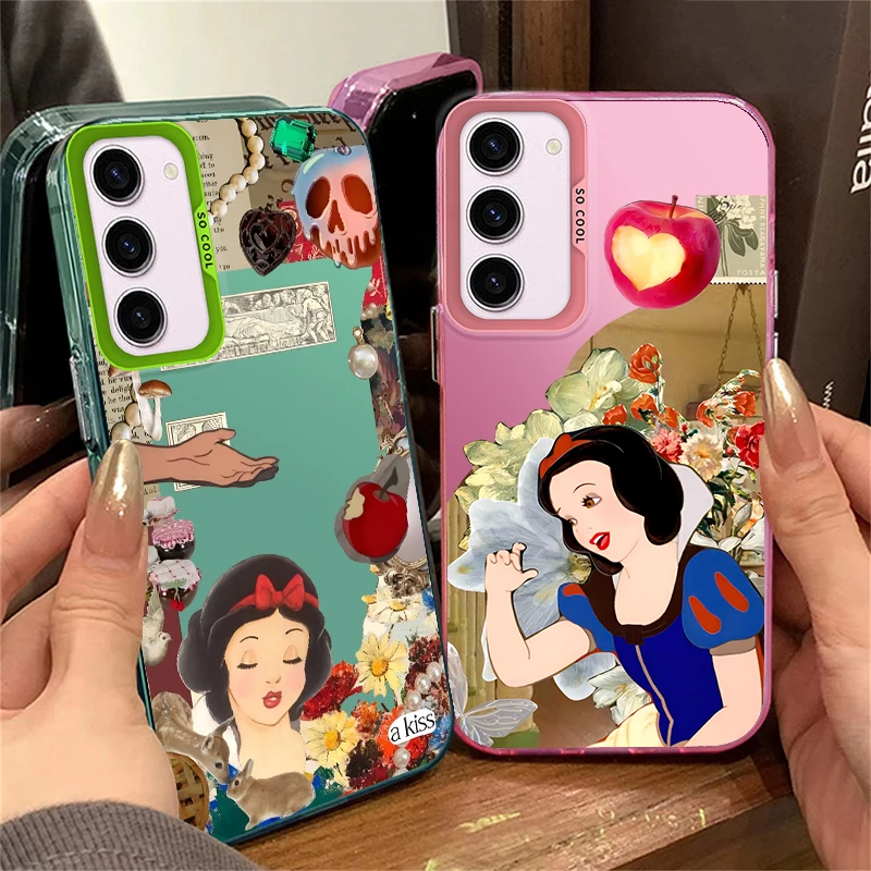 Snow White Disney For Samsung Galaxy A71A15 A52 A34 A54 A33 A21S 4G 5G Fashion Colorful Silver Phone Case