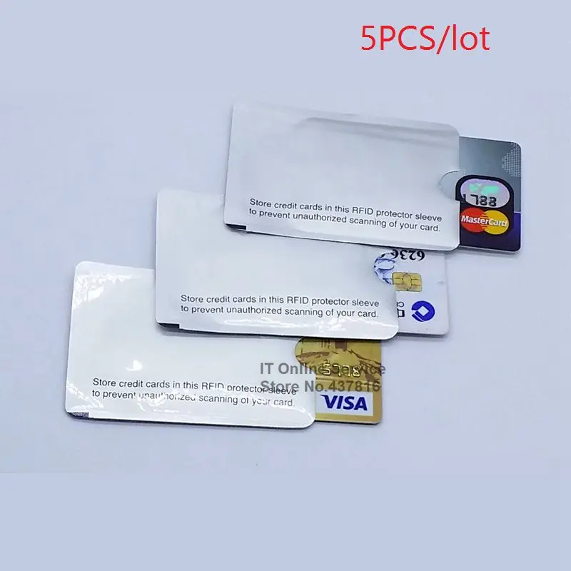 

5PCS RFID Shielded Card Sleeve 13.56mhz IC card protection sheath NFC card Storage Home Office Storage