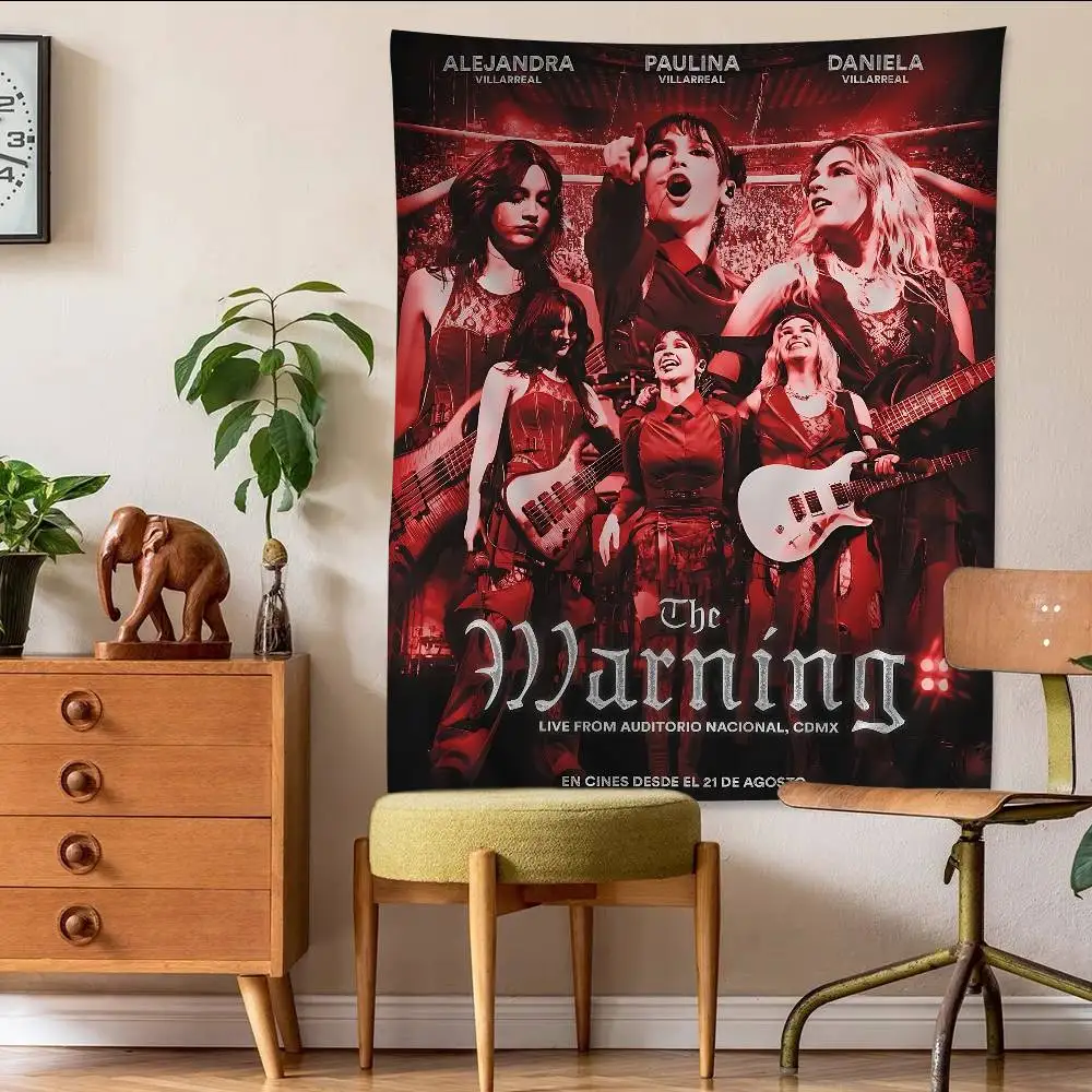 روك باند W-مخطط تحذير نسيج الفن الخيال العلمي غرفة ديكور المنزل رخيصة الهبي الجدار الشنق #4