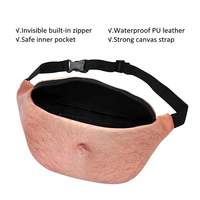 Funny Pop Dad Bod Money Belt Bag Womwn Travel Shoulder Bags Flesh Color Creative Fanny Pack Beer Fat Belly Bum Pouch Waist Bag 5